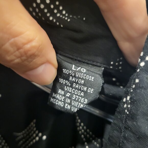 John Henry Short Sleeve Shirt Rayon Men's Size Large Work Casual Golf Black - Picture 5 of 5